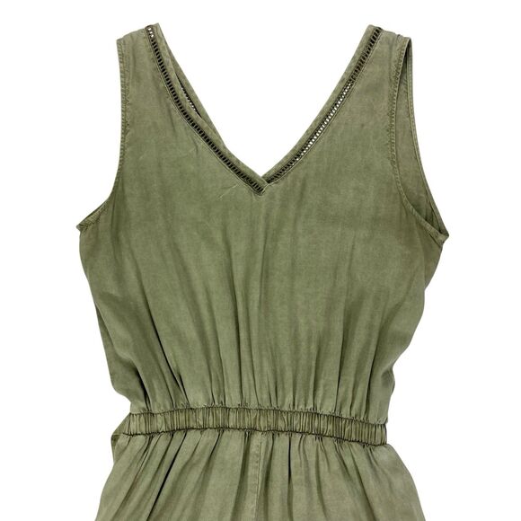 Anthropologie Cloth & Stone Romper Womens S Green Burlingame Wrap Beachy Jumper - Picture 7 of 16